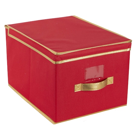 Simplify Storage Box, 11.81 in L, 15.75 in W, 11.81 in H, Red, Polyester 9071-RED